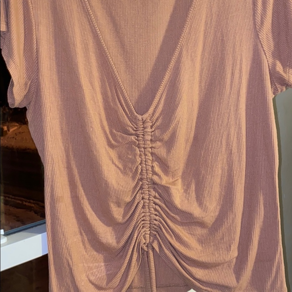 Brown orange crop shirt